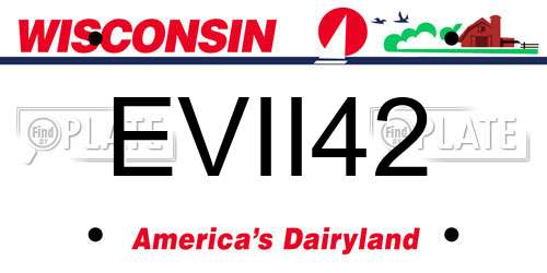 EVII42 Wisconsin License Plate