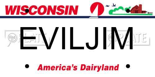 EVILJIM Wisconsin License Plate