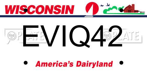 EVIQ42 Wisconsin License Plate