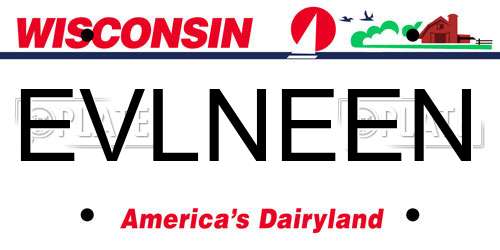 EVLNEEN Wisconsin License Plate
