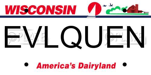 EVLQUEN Wisconsin License Plate