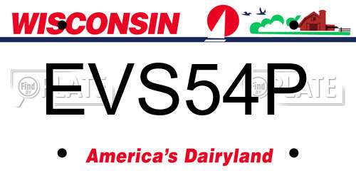 EVS54P Wisconsin License Plate