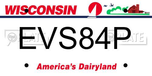 EVS84P Wisconsin License Plate
