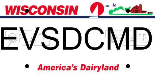 EVSDCMD Wisconsin License Plate