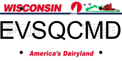 EVSQCMD Wisconsin License Plate