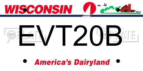 EVT20B Wisconsin License Plate