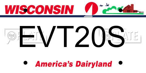 EVT20S Wisconsin License Plate