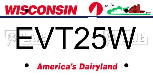 EVT25W Wisconsin License Plate
