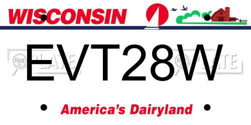 EVT28W Wisconsin License Plate