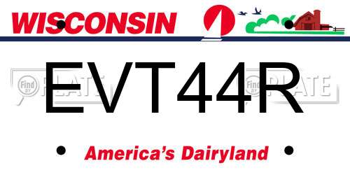 EVT44R Wisconsin License Plate