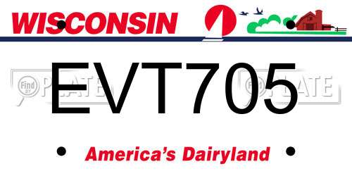 EVT705 Wisconsin License Plate