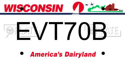 EVT70B Wisconsin License Plate