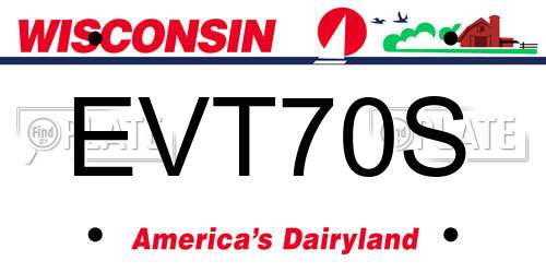 EVT70S Wisconsin License Plate