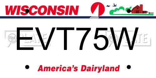 EVT75W Wisconsin License Plate