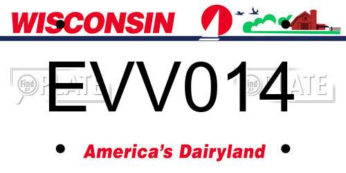 EVV014 Wisconsin License Plate