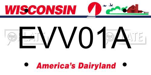 EVV01A Wisconsin License Plate