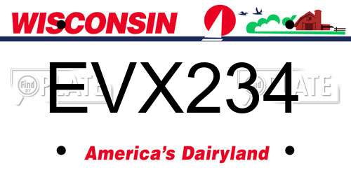 EVX234 Wisconsin License Plate
