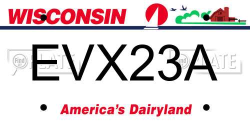EVX23A Wisconsin License Plate