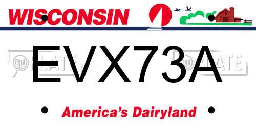 EVX73A Wisconsin License Plate