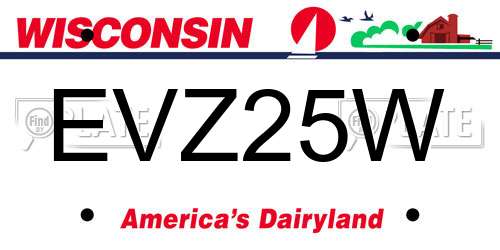 EVZ25W Wisconsin License Plate