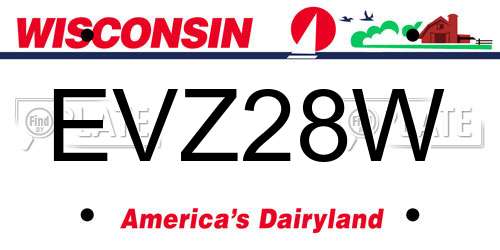 EVZ28W Wisconsin License Plate