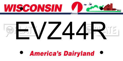 EVZ44R Wisconsin License Plate