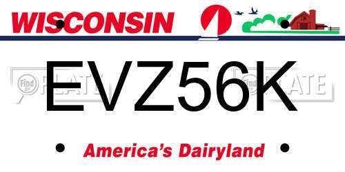EVZ56K Wisconsin License Plate