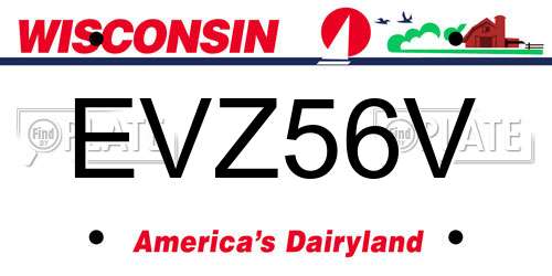 EVZ56V Wisconsin License Plate