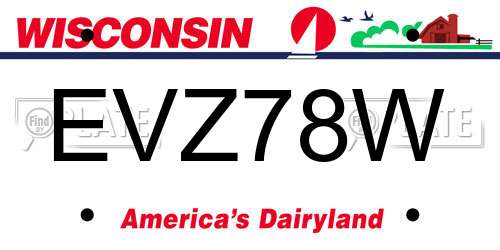 EVZ78W Wisconsin License Plate