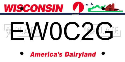 EW0C2G Wisconsin License Plate