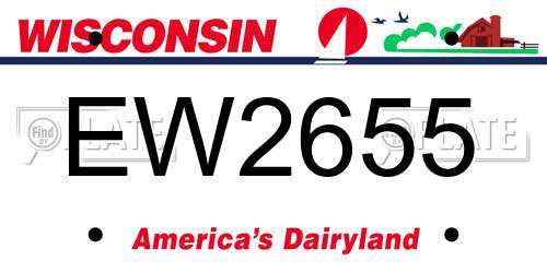 EW2655 Wisconsin License Plate