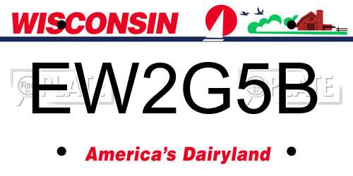 EW2G5B Wisconsin License Plate