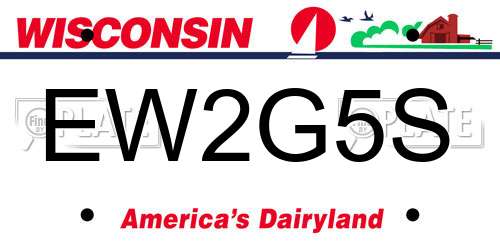 EW2G5S Wisconsin License Plate