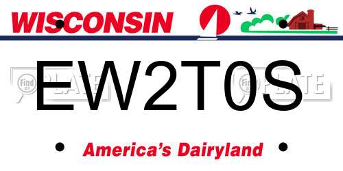 EW2T0S Wisconsin License Plate
