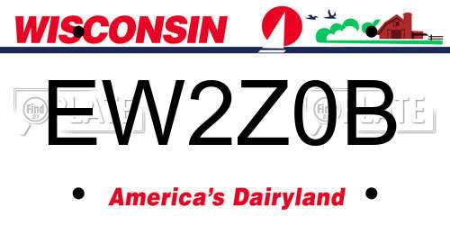 EW2Z0B Wisconsin License Plate