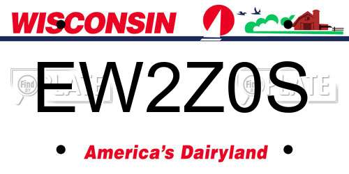 EW2Z0S Wisconsin License Plate