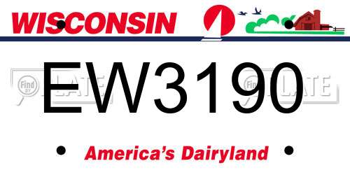 EW3190 Wisconsin License Plate