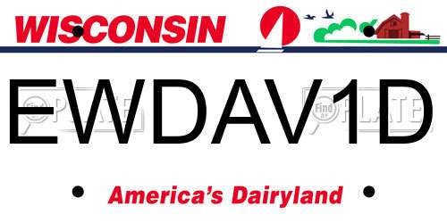 EWDAV1D Wisconsin License Plate