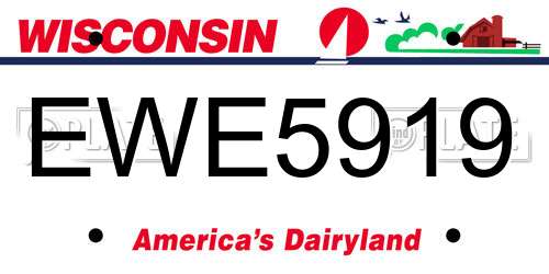 EWE5919 Wisconsin License Plate