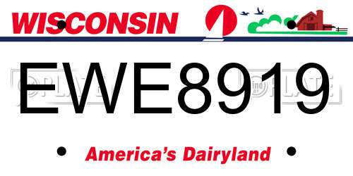 EWE8919 Wisconsin License Plate