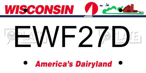 EWF27D Wisconsin License Plate