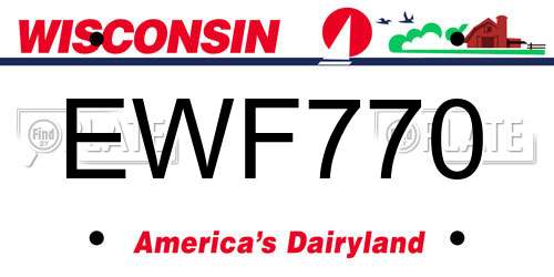 EWF770 Wisconsin License Plate