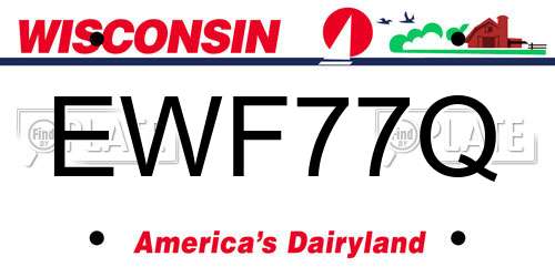 EWF77Q Wisconsin License Plate