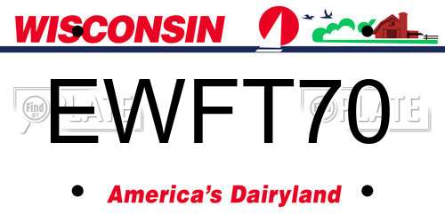 EWFT70 Wisconsin License Plate