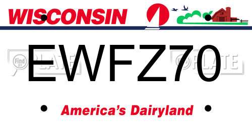 EWFZ70 Wisconsin License Plate