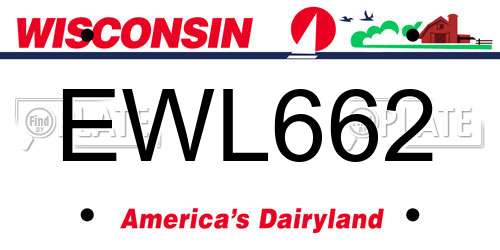 EWL662 Wisconsin License Plate