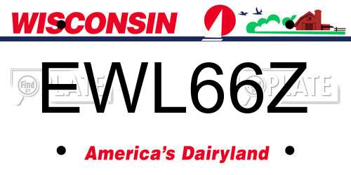 EWL66Z Wisconsin License Plate