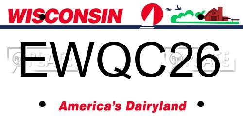 EWQC26 Wisconsin License Plate