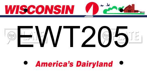 EWT205 Wisconsin License Plate