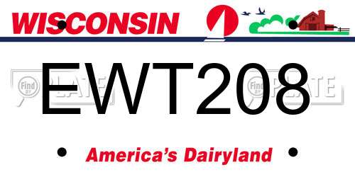 EWT208 Wisconsin License Plate